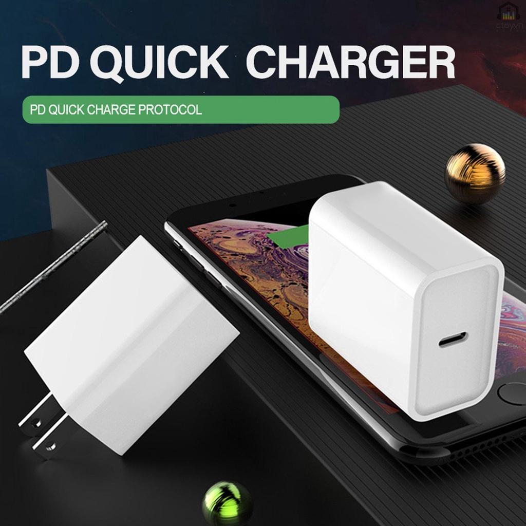 Củ sạc cổng USB loại C 18W cho điện thoại thông minh iOS Android Tablet PC