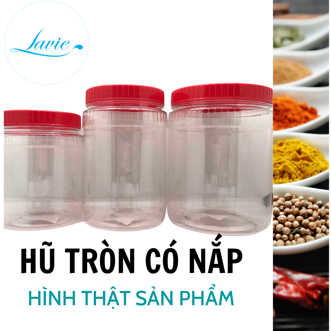 Hũ nhựa tròn có nắp đựng đồ khô, ngủ cốc, thực phẩm, thức ăn Đại Đồng Tiến 100% nhựa PP nhiều dung tích