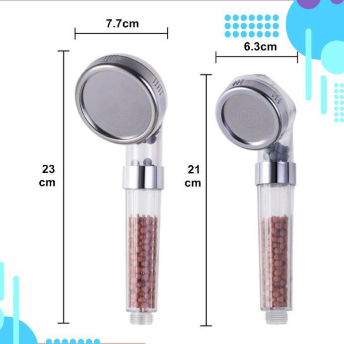 Vòi sen tăng áp loại to 7.7cm có hạt lọc nano - Tặng kèm dây 206802