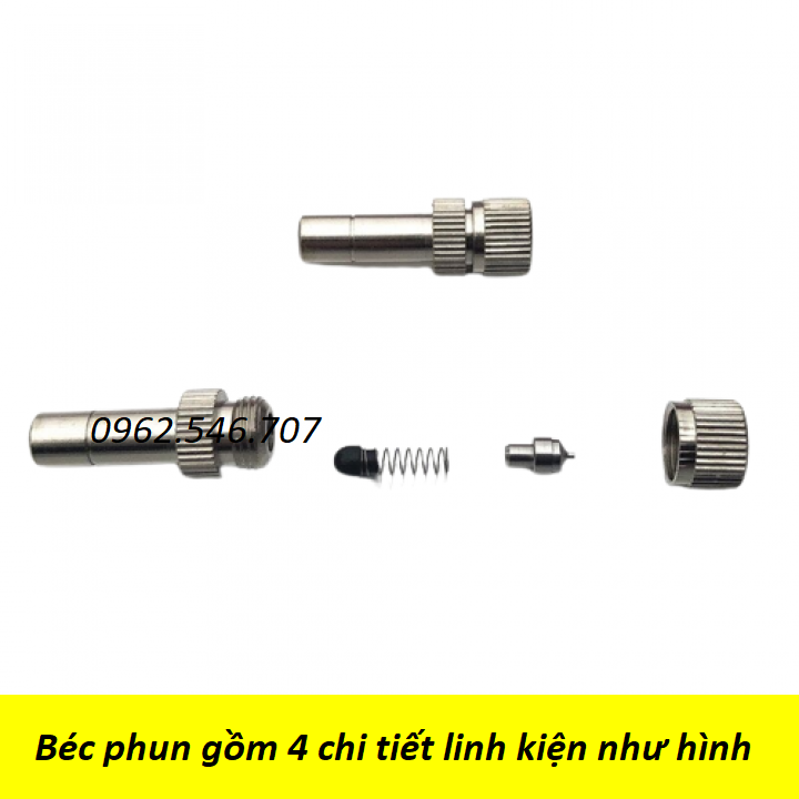 Combo 10 béc phun sương làm mát bằng inox mặt sứ số 2-3-4-6-8 béc phun sương tưới lan béc phun sương tưới cây