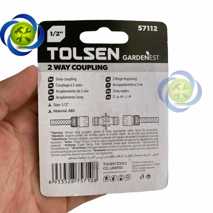 Khớp nối nhanh 2 đầu Tolsen 57112 dùng cho ống 1/2"