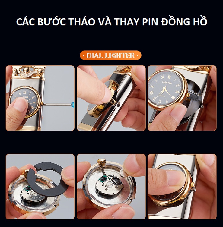 Hộp quẹt khò, bật lửa khò tích hợp đồng hồ độc lạ, mua 1 được 2