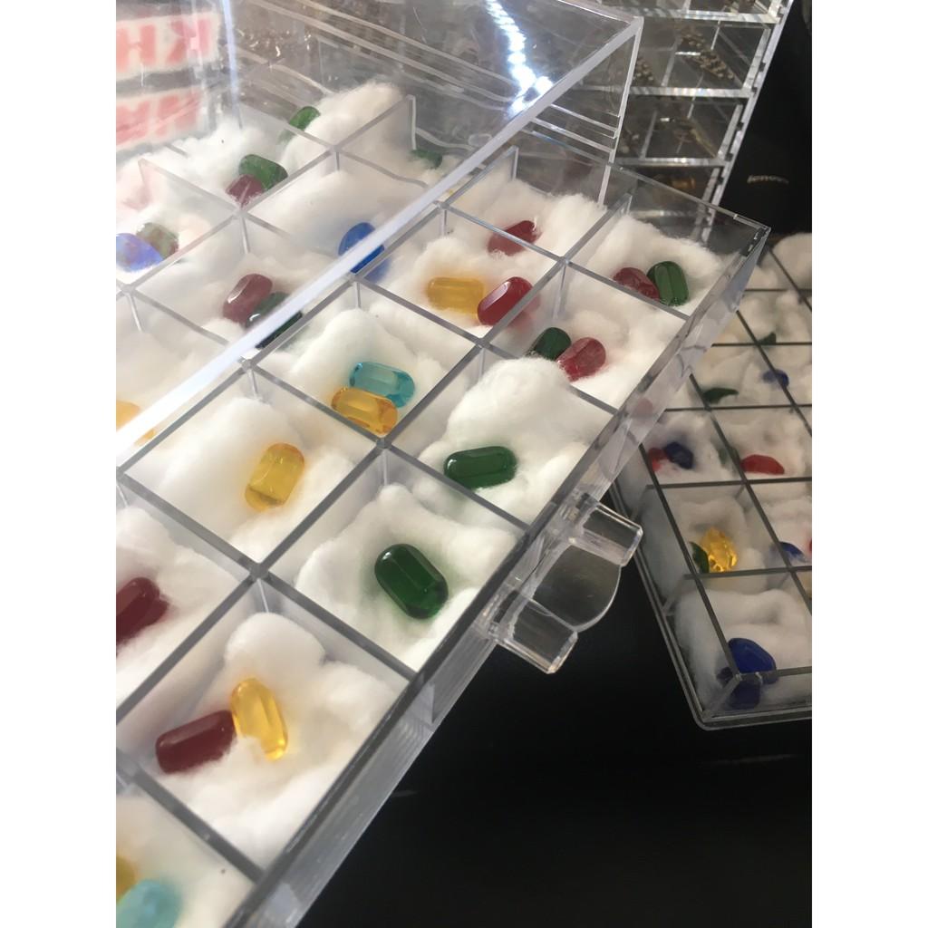 Bi lục lăng 7x14mm thạch anh nhân tạo