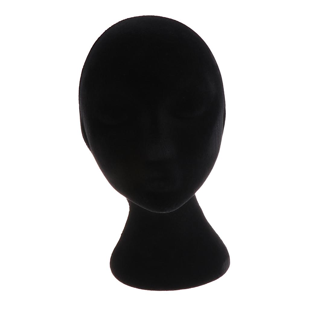 Nữ Bọt Biển Manikin Mô Hình đầu Tóc Giả Kính Hiển Thị đứng -Black
