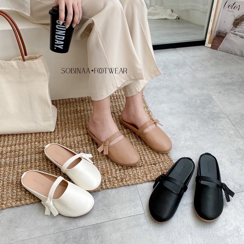 DÉP SỤC NỮ SOBINAA BASICS - GIÀY SỤC ĐẾ BỆT THỜI TRANG - DÉP LÊ NỮ BÍT MŨI NƠ MẢNH MÃ KV11