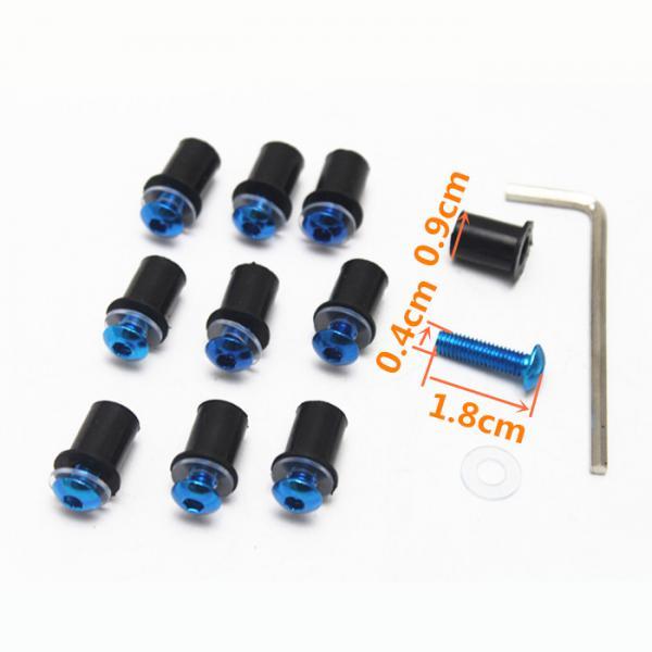 10x Fairing Wind Screen Screw  Kit Windshield Mounting Motorcycle - Blue