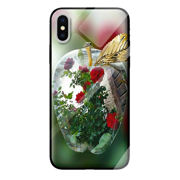 Ốp kính cường lực cho iPhone XS táo trắng 1 - Hàng chính hãng