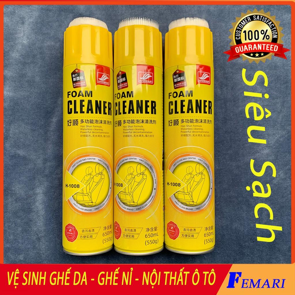 Chai Xịt Bọt Đa Năng Vệ Sinh Ghế Da, Ghế Nỉ, Đồ Da, Nội Thất Ô Tô Foam Cleaner Công Nghệ Mỹ FEMARI