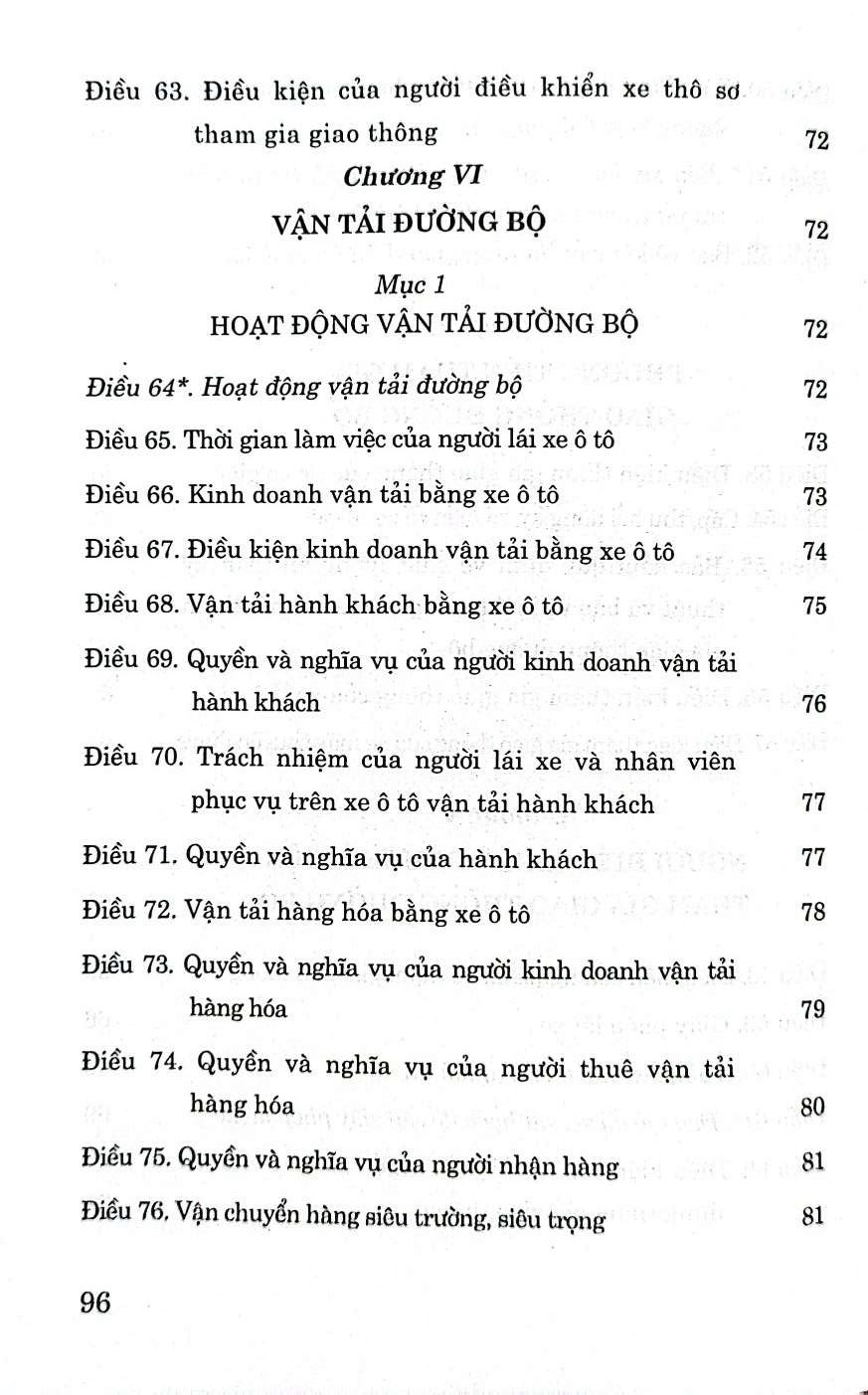 Luật giao thông đường bộ (hiện hành) (sửa đổi, bổ sung năm 2018, 2019)