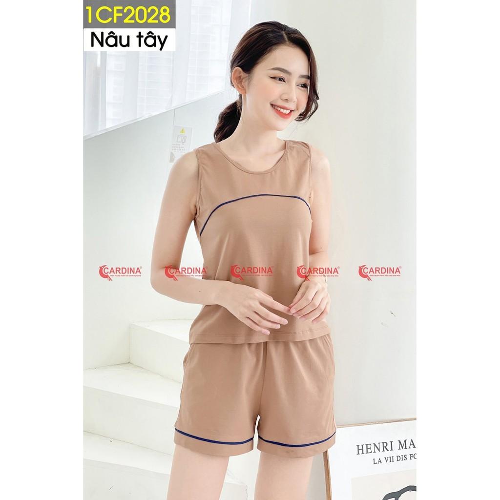 Bộ mặc nhà nữ Cardina sát nách Cotton Nhật