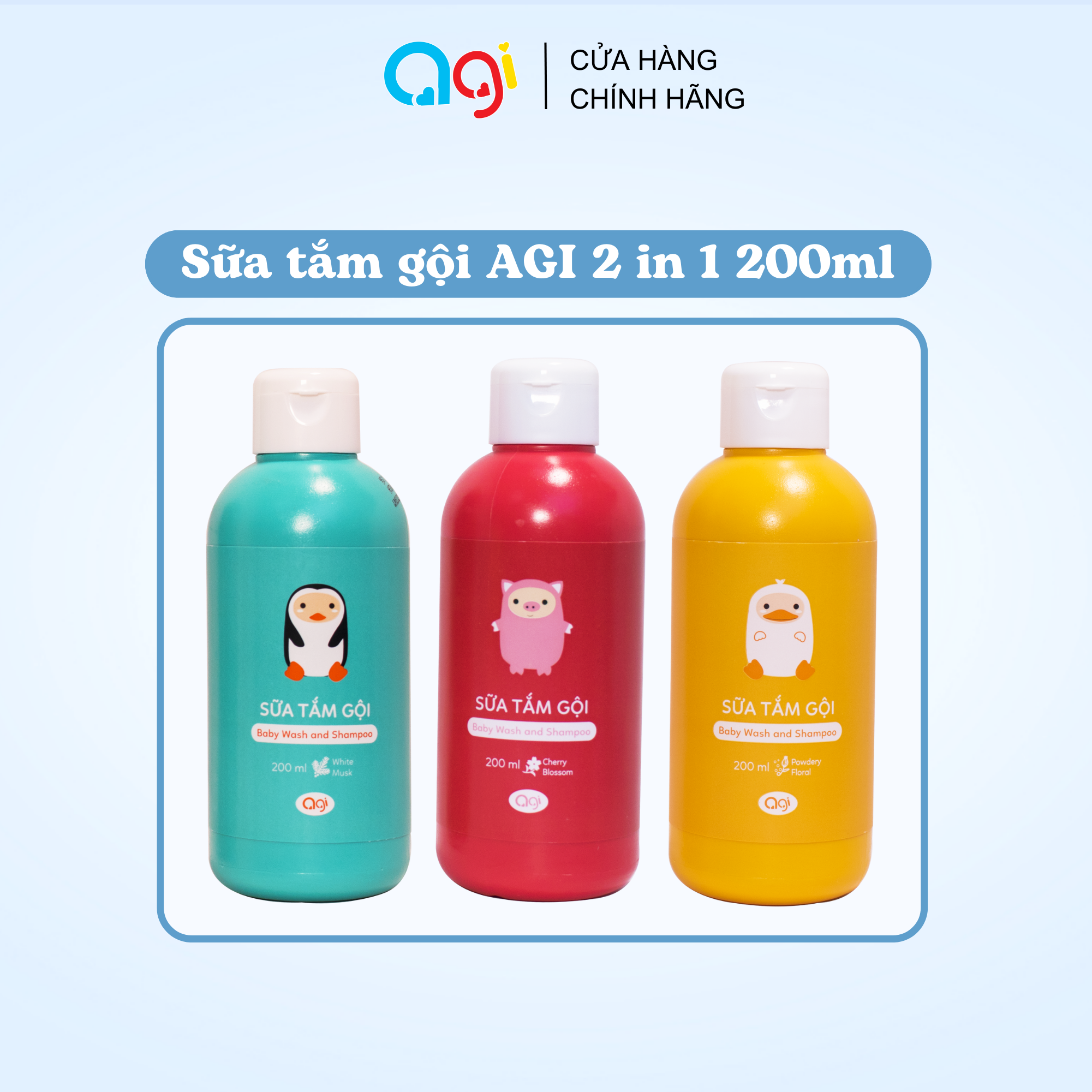Sữa tắm gội Agi 2 in 1 200ml