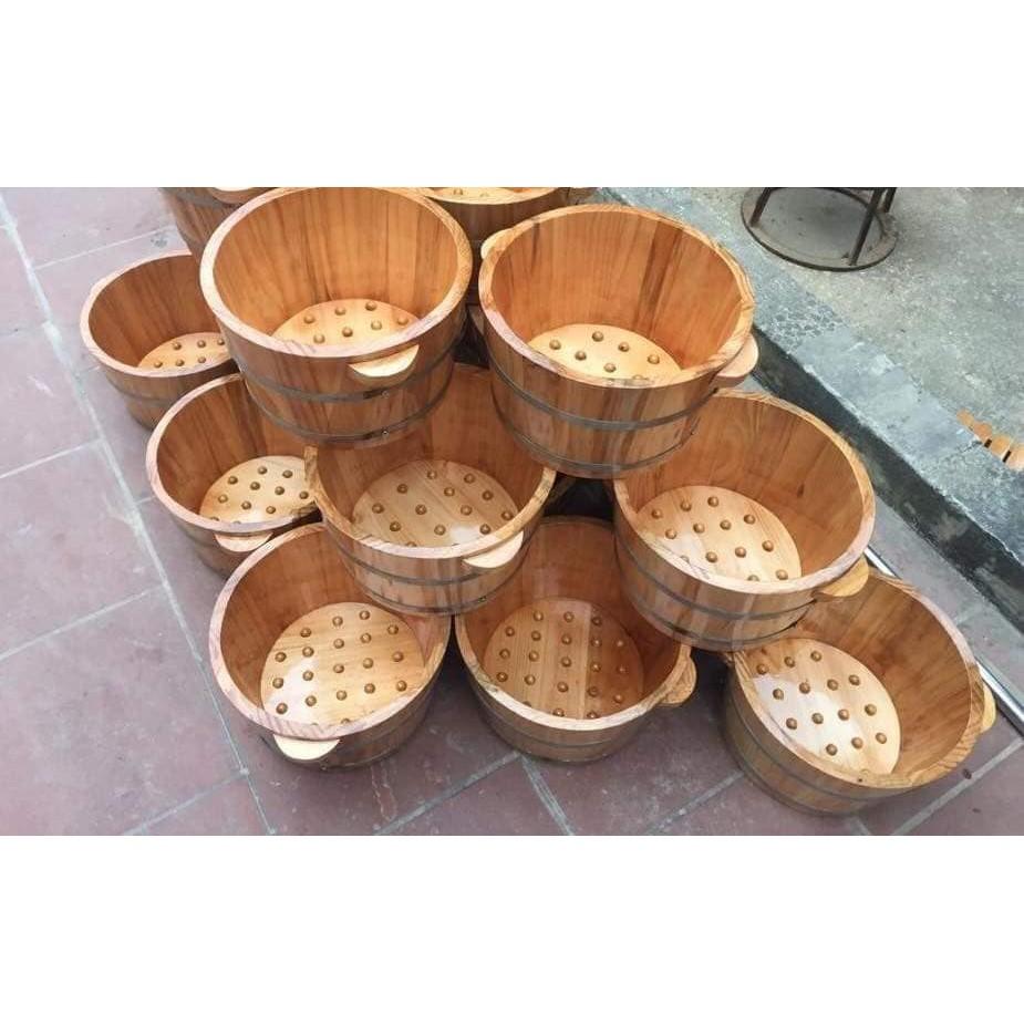 Combo 1 bộ xông đầu dưỡng sinh + 1chậu gỗ ngâm chân