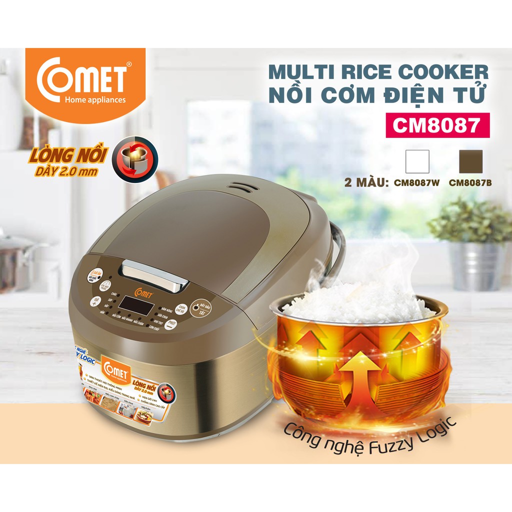 Nồi Cơm Điện Tử Comet CM8087 (1.8 Lít - 860W) - Hàng chính hãng