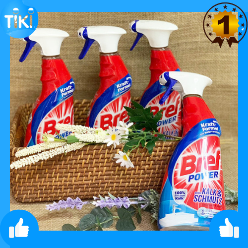 Dung dịch xịt tẩy nhà tắm đa năng BREF 750ml, Kalkreiniger Power gegen Kalk & Schmutz, 750 ml