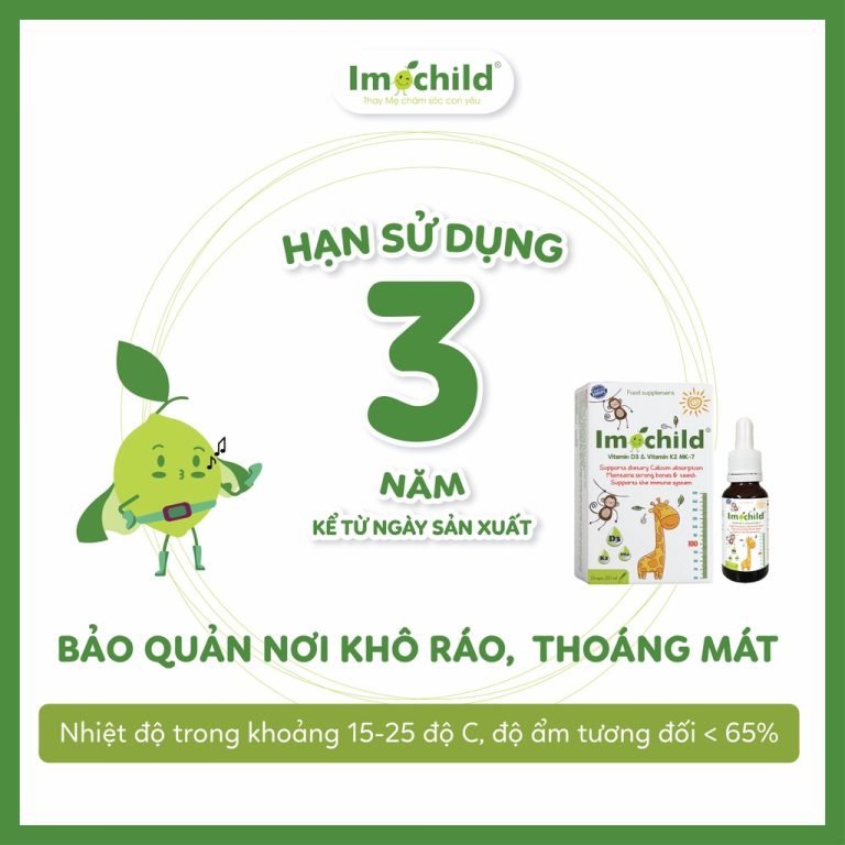 [TPBVSK] IMOCHILD D3K2 MK7 + DHA – Tăng cường phát triển chiều cao và trí não cho trẻ (Lọ nhỏ giọt 20 ml)