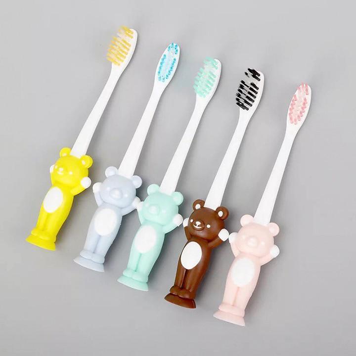 Set 4 bàn chải hình thú cho bé có đế hít xuất Nhật