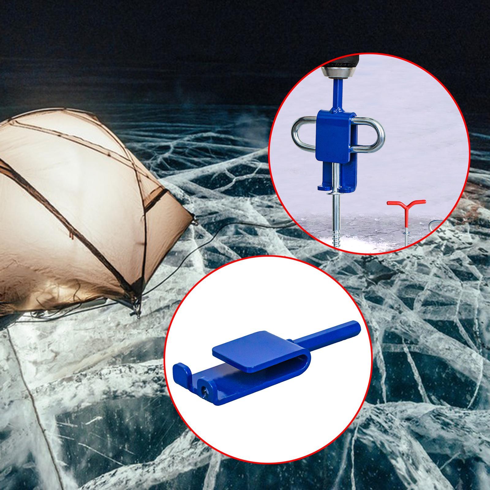 Ice Anchor Power Drill Adapter Practical Metal Shelter Tent Fixer for Make Set up Shelters Ice Insert Sewing Tent Peg