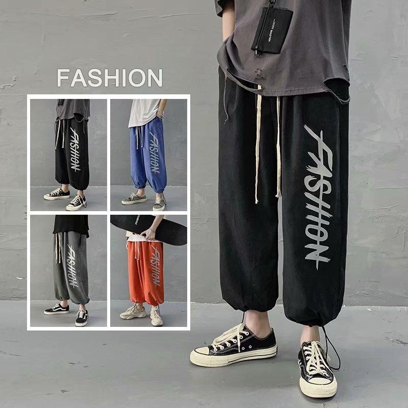 Quần Dài Nam Ống Rộng Có In Chữ Phong Cách Hip Hop