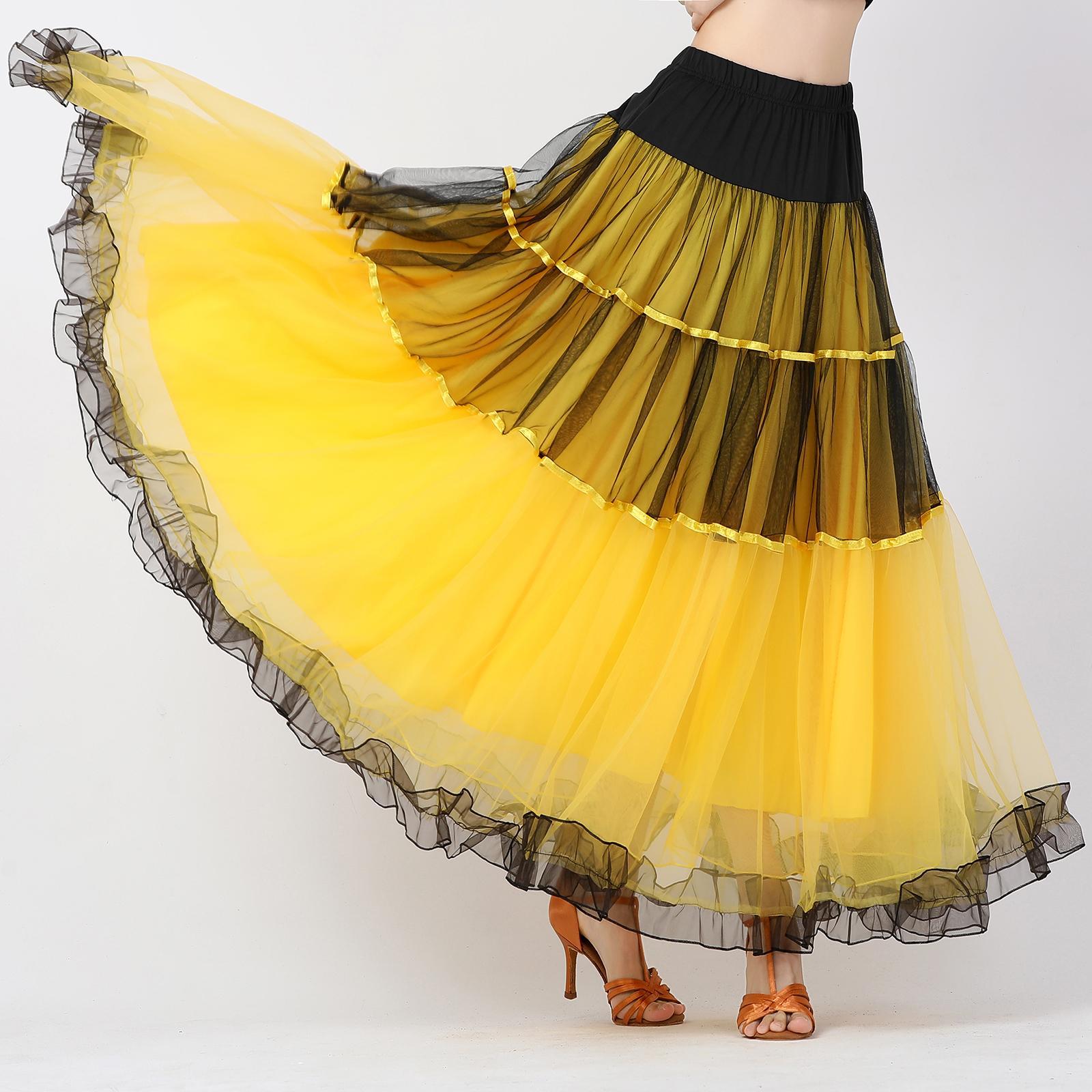 Classical Ballroom Dance Skirt Clothing Spanish Skirts Dancewear