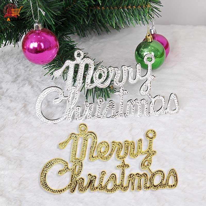 Thẻ treo trang trí giáng sinh hình chữ Merry Christmas