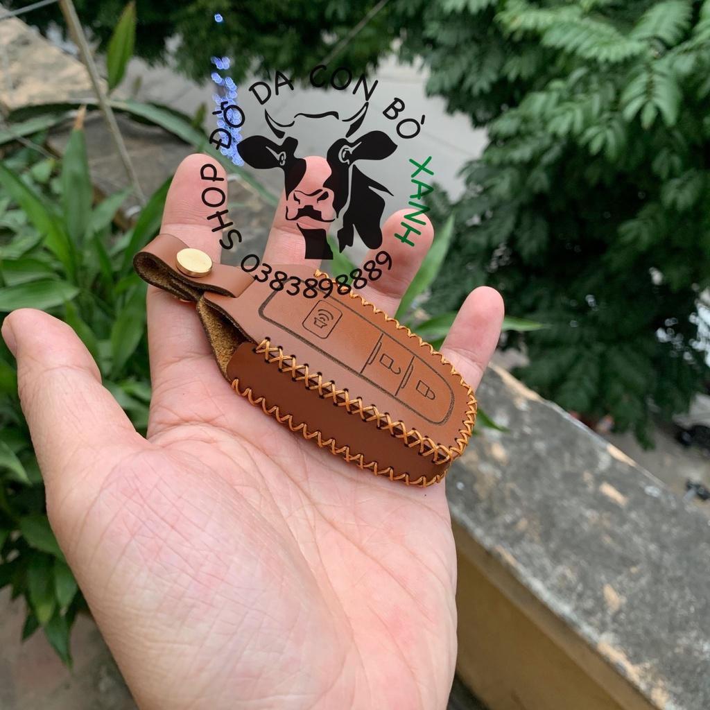 Bao da dành cho chìa khoá Toyota Corolla Cross mẫu 2 handmade da thật MS2