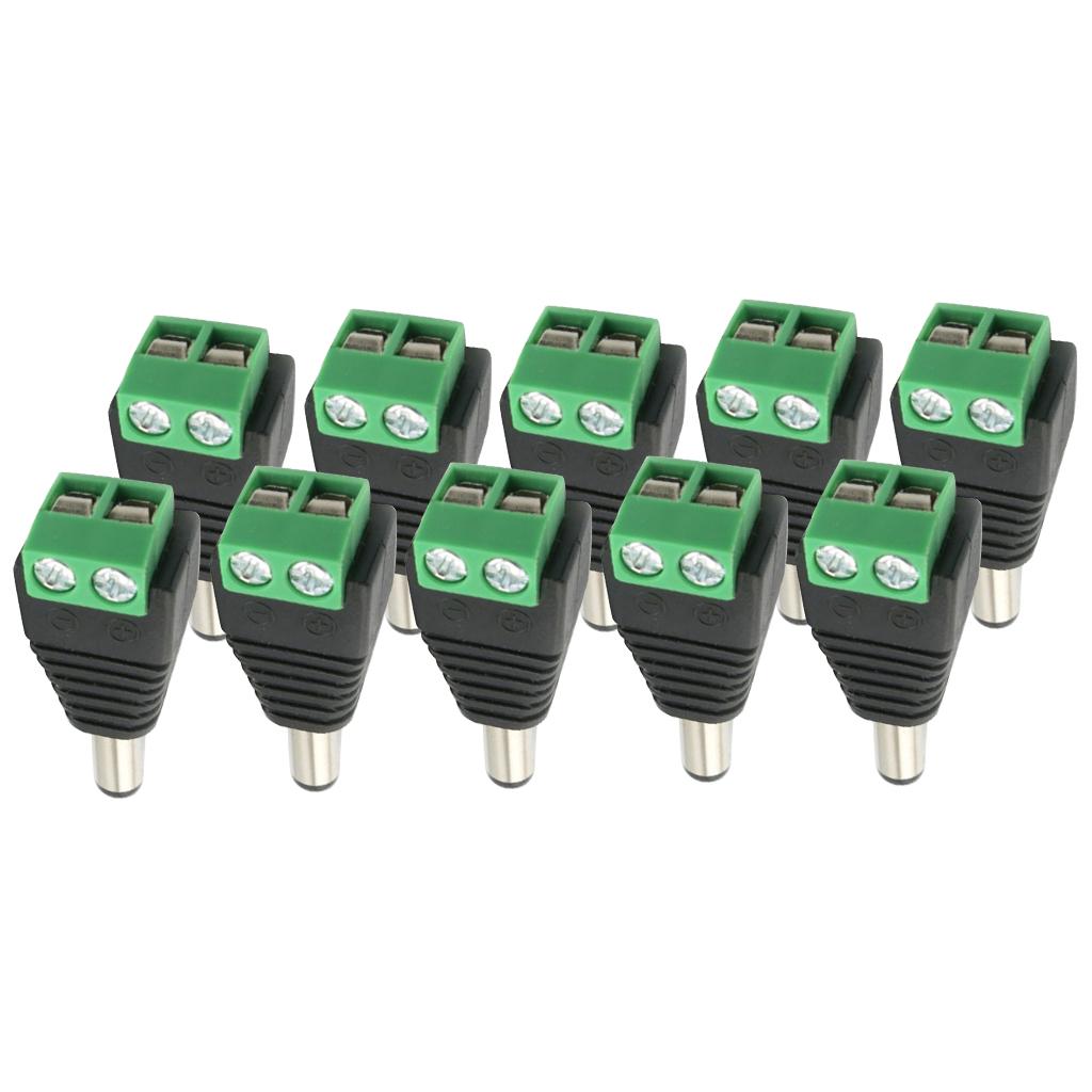 10 12V Nam DC Jack Cắm Dành Cho Dải Đèn LED 120W Nhiệt Độ Hoạt Động: -50 ° C ~ 68 ° C