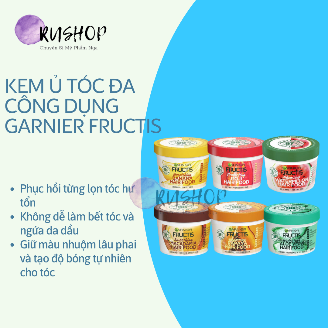 Kem ủ tóc đa công dụng Fructis phục hồi mềm mượt tóc 300ml