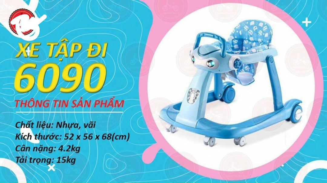 Xe tập đi kiểu mới gấp gọn cho bé trai,gái có đèn nhạc