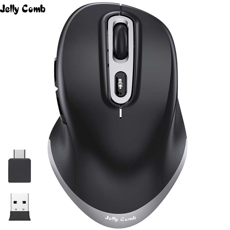 Sữa Ong Chúa Lược Loại C Chuột Không Dây Cho MacBook Laptop Máy Tính USB 2.4GHz Công Thái Chuột Có Thể Điều Chỉnh 2400DPI Chơi Game chuột