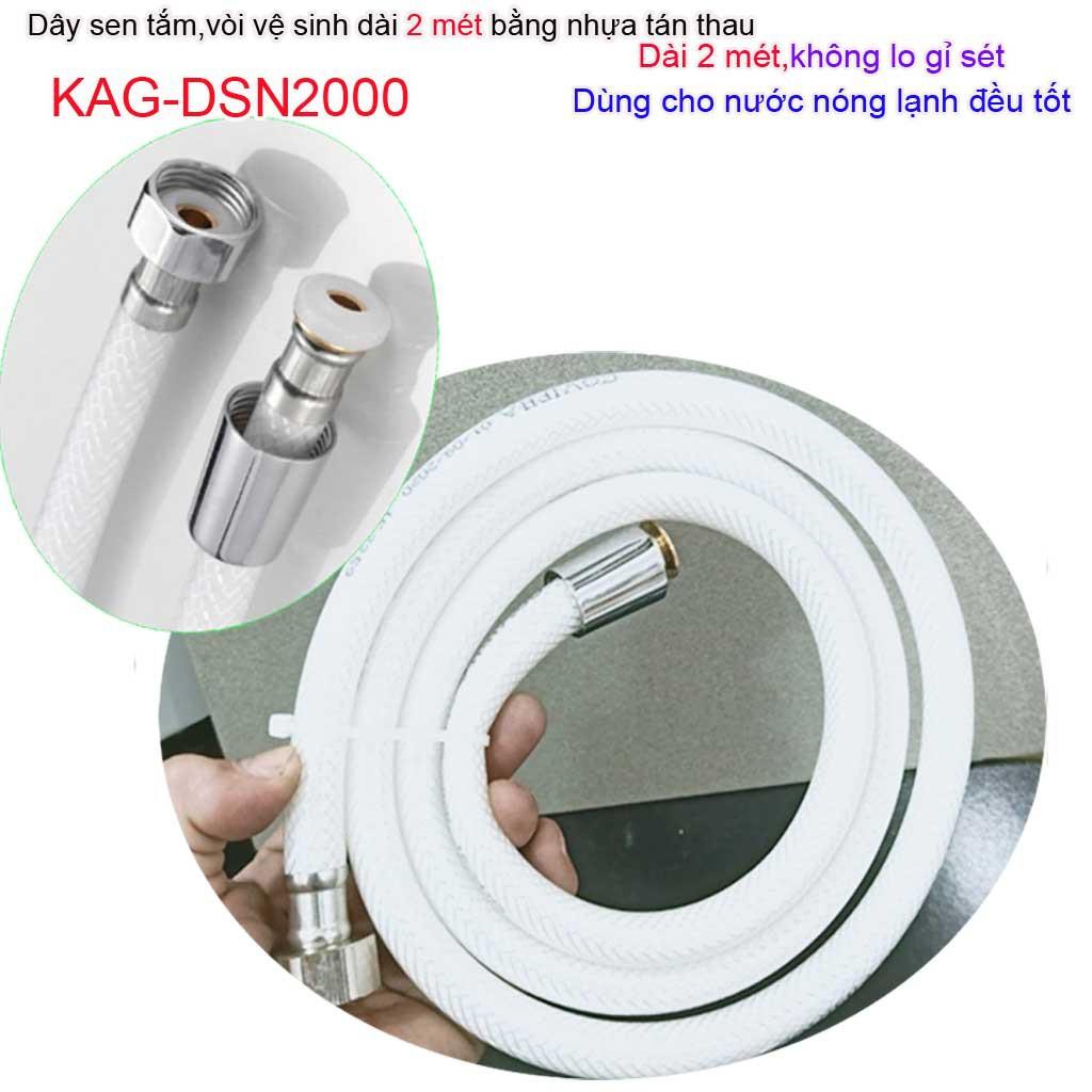 Dây sen nhựa cao cấp 1.2m-1.5m-2m, dây vòi tắm hoa sen, vòi xịt bằng KAG-DSN