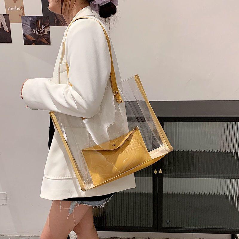 Túi đeo chéo nữ trong suốt kèm ví phong cách thời trang Hàn Quốc TA082