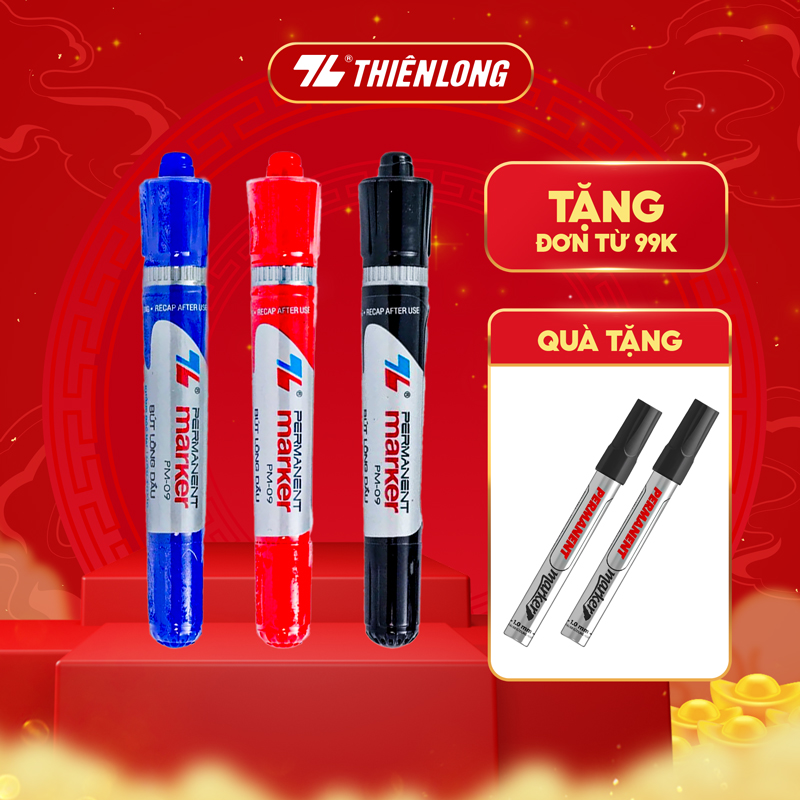 Hộp 10 Bút Lông Dầu Thiên Long PM-09