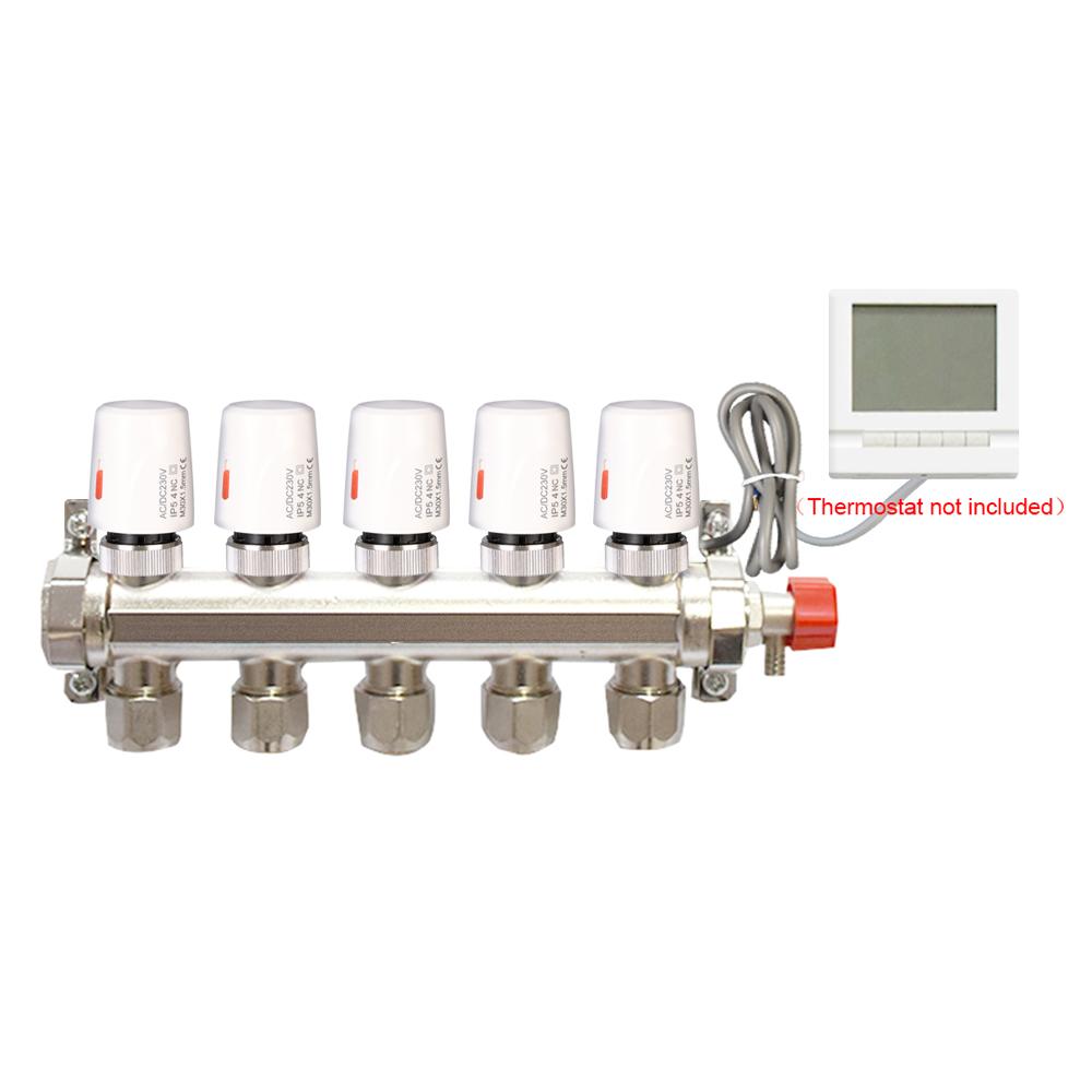 Bộ truyền động nhiệt AC 230V thường đóng bộ truyền động điện M30 * 1.5 cho bộ điều chỉnh nhiệt sưởi sàn
