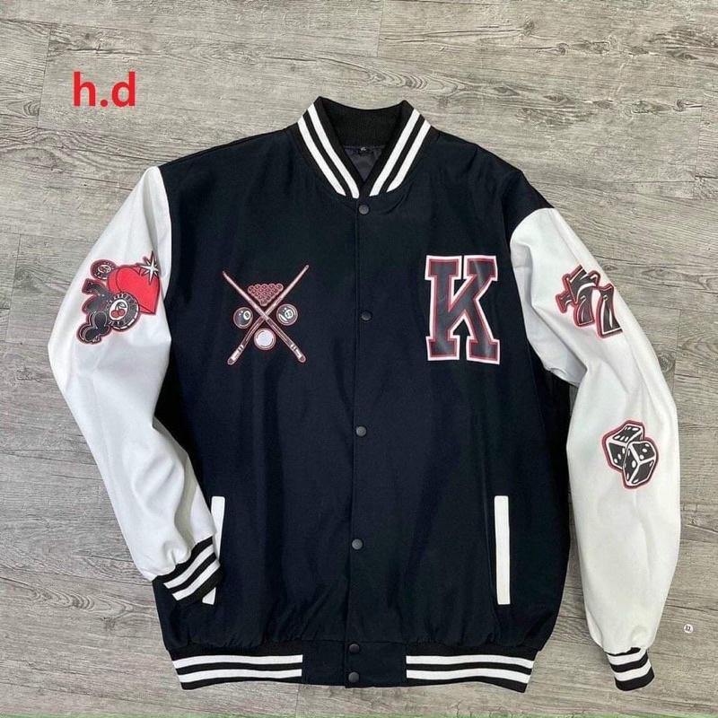 Áo bomber chữ K tay trắng TH6