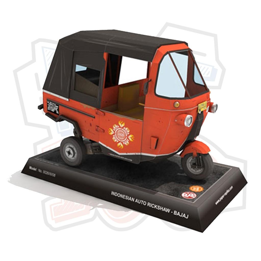 Mô hình giấy xe Bajaj Tuk Tuk Thái Lan