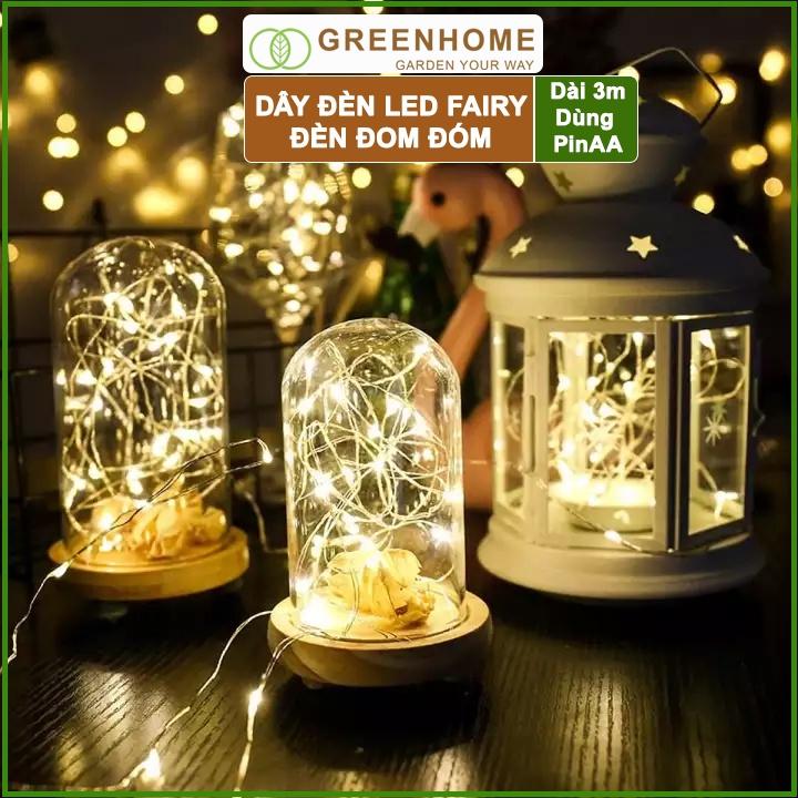 Bộ 2 Dây đèn Led đom đóm Fairy Lights 3 mét (30 bóng) dùng pin AA - tiện lợi, chịu nước, không hao điện