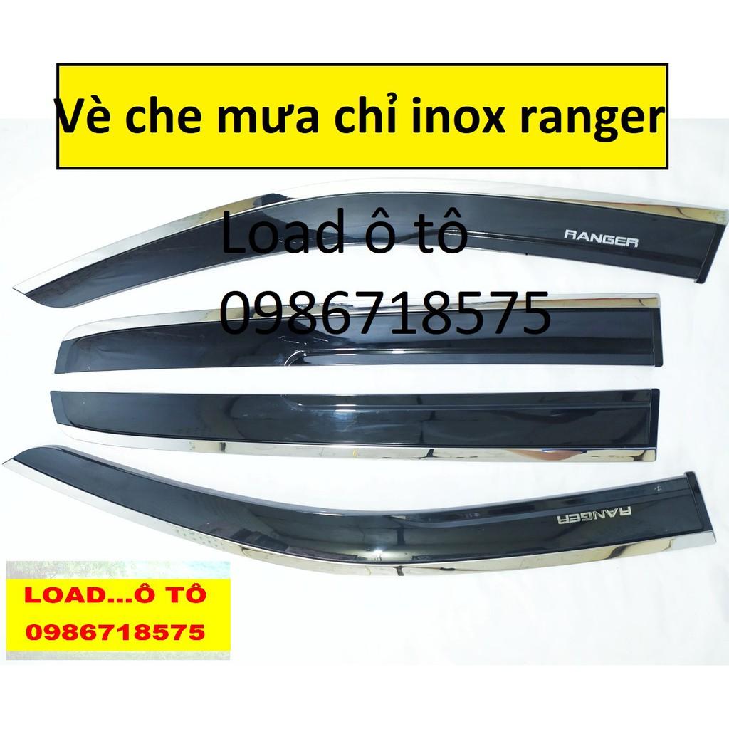 Vè Che Mưa Xe Xe Ford Ranger 2023-2016 Mẫu Chỉ Inox Cao Cấp Nhất Thị Trương, Có Trang Bị Sẵn Keo Dán 3M