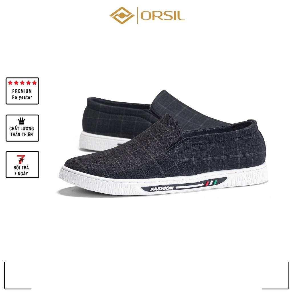 Giày lười vải jean nam ORSIL màu đen trẻ trung - L13