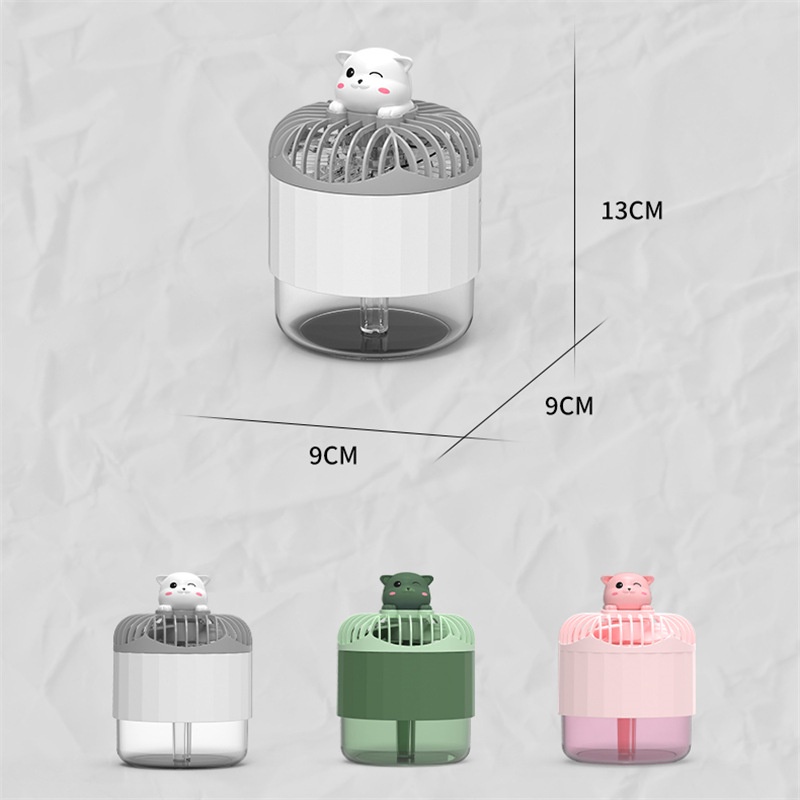 Quạt mini phun sương tích điện kết hợp đèn ngủ tiếng ồn thấp pin 1500mAh hàng nội địa trung - QMN04