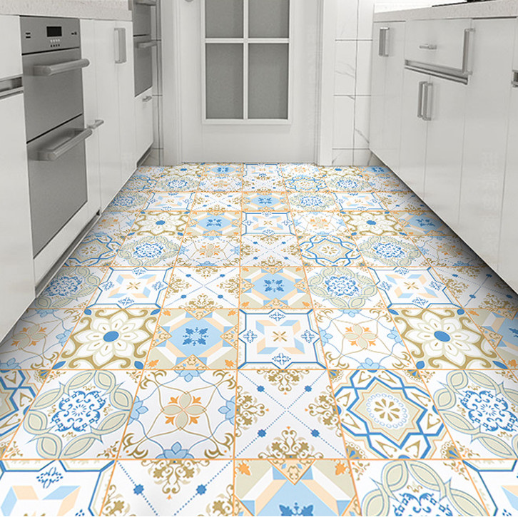 COMBO CUỘN 3 mét decal dán nền dán sàn GẠCH HOA SANG TRỌNG KHỔ 60CM KEO SẴN