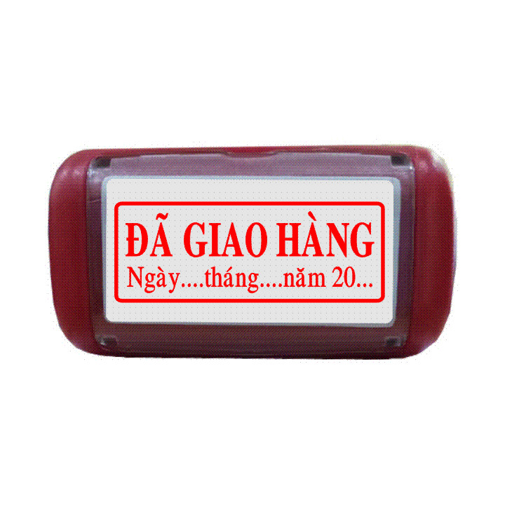 Con dấu liền mực Đã Giao Hàng có ngày tháng năm (Mực đỏ)