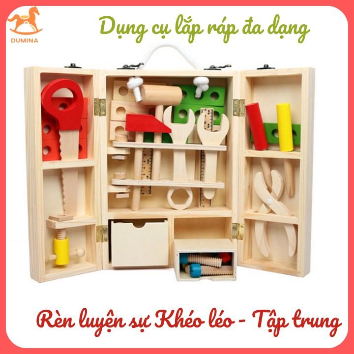 Đồ chơi kỹ thuật - hộp dụng cụ bằng gỗ cho bé trai KTCKG