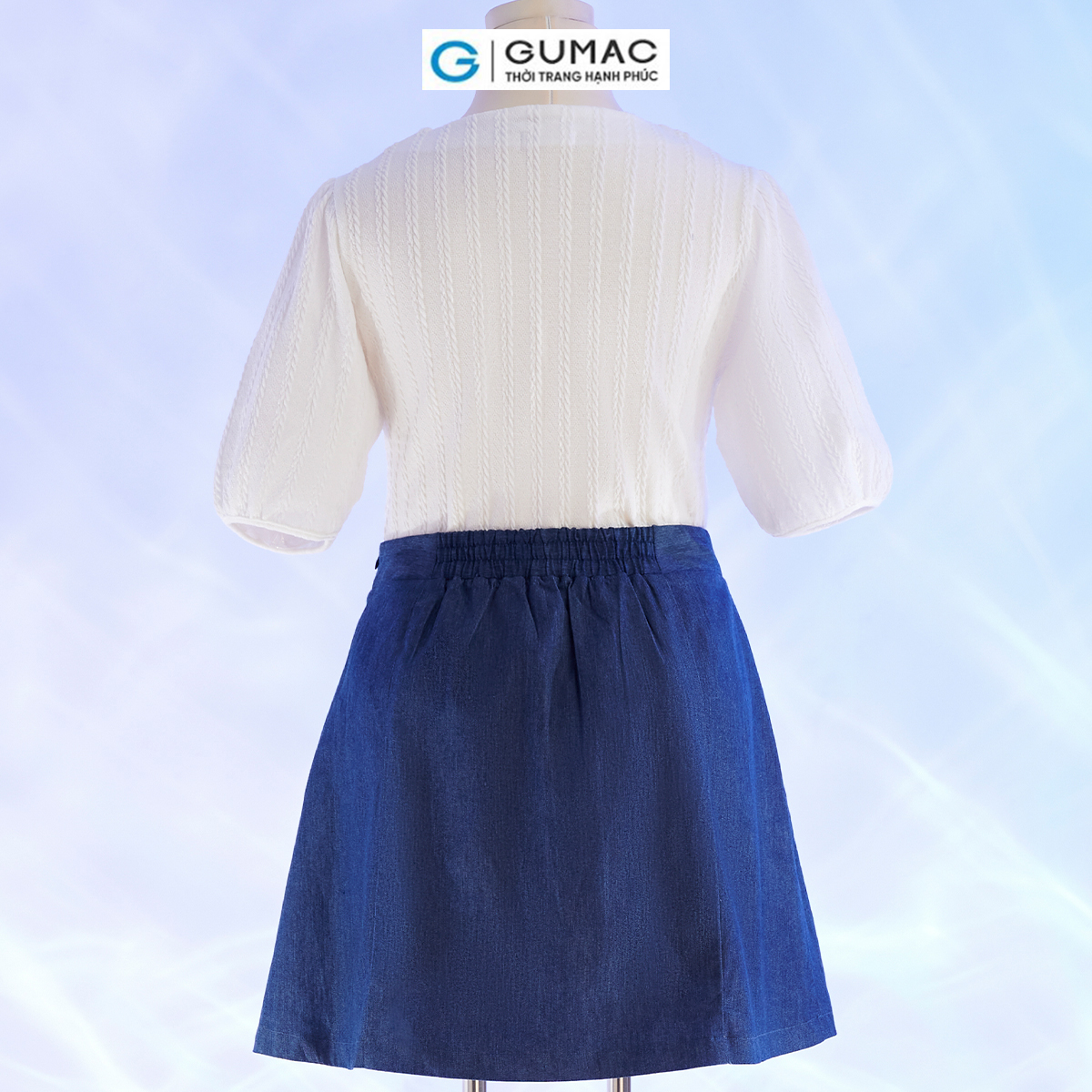 Chân váy A bigsize xẻ trước thời trang GUMAC VD10036