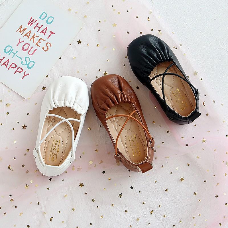 Giày búp bê bé gái, Giày cho bé gái phong cách Hàn Quốc hàng  BM Baby da mềm đế chống trơn cho bé V369