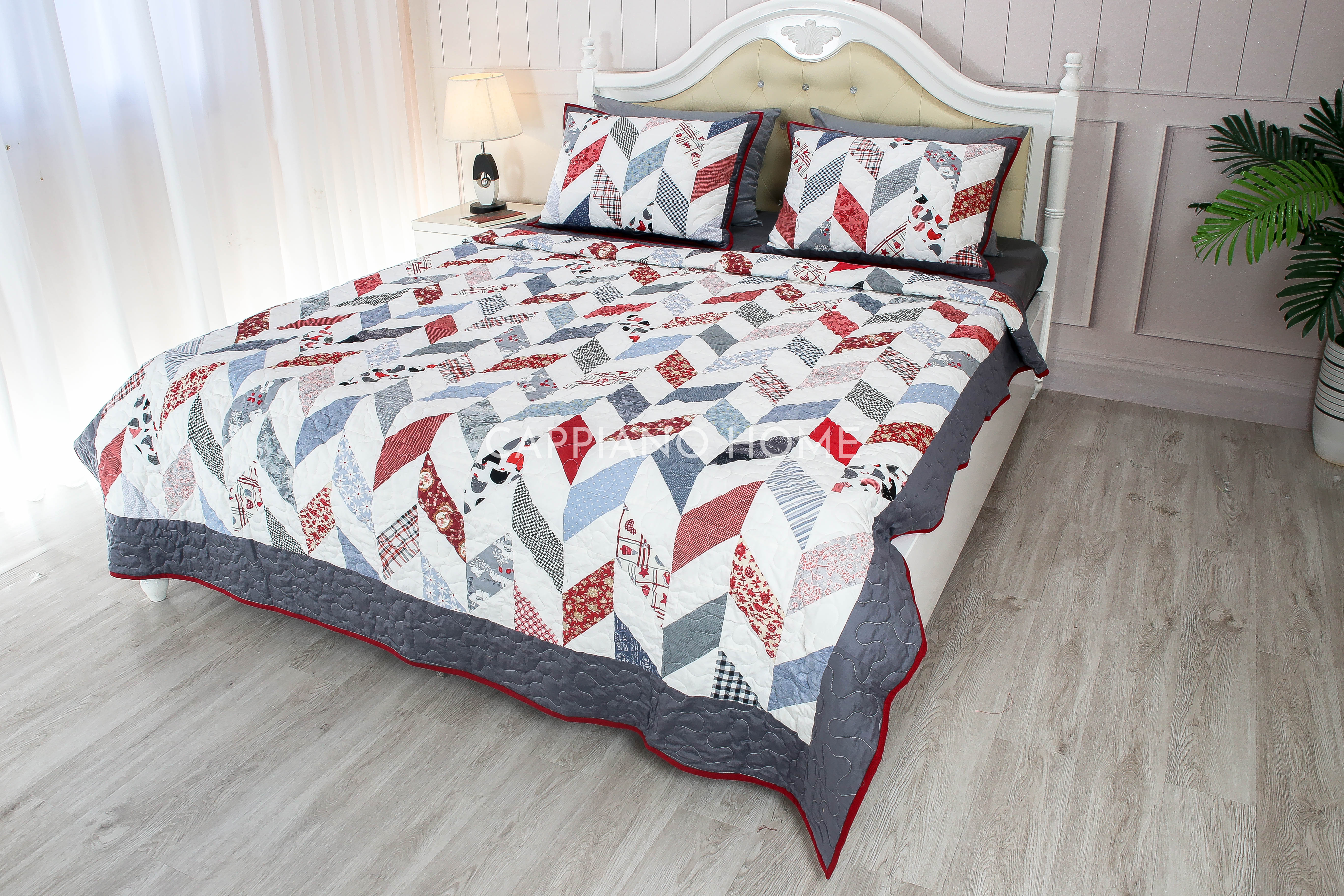 QUILT BLANKET CHĂN COTONE HÀN HOẠ TIẾT GHÉP VẢI COTTON 100% /OEM