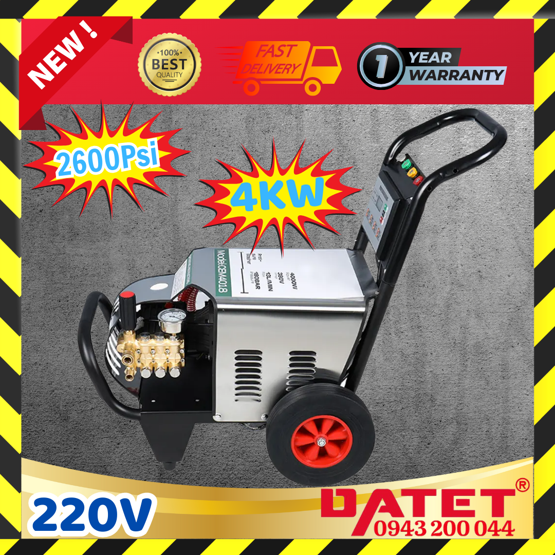 Máy xịt rửa xe cao áp thông minh 180Bar-2600si, máy rửa xe áp lực cao tự chẩn đoán lỗi, tự động ngắt sau 5s 20M26-3.7T4