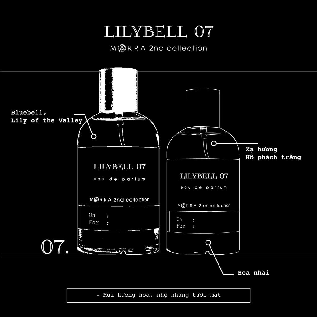 Nước Hoa Nữ Morra Lilybell 07 Chai 50ml Tem kim Loại Nguyên Liệu Nhập Pháp Hương Thơm Sang Trọng, Nhẹ Nhàng, Ngọt Ngào