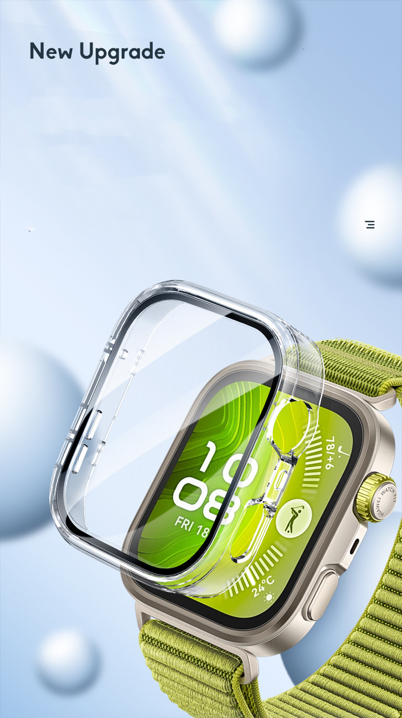 Ốp Case PC Mặt Kính Cường Lực chống va đập cho Huawei Watch Fit 4 / Huawei Watch Fit 4 Pro - Hàng Chính Hãng