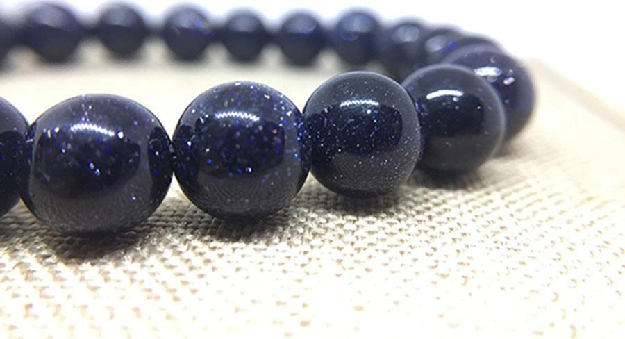 Vòng Tay Đá Kim Sa Xanh Chuẩn 5A 8MM