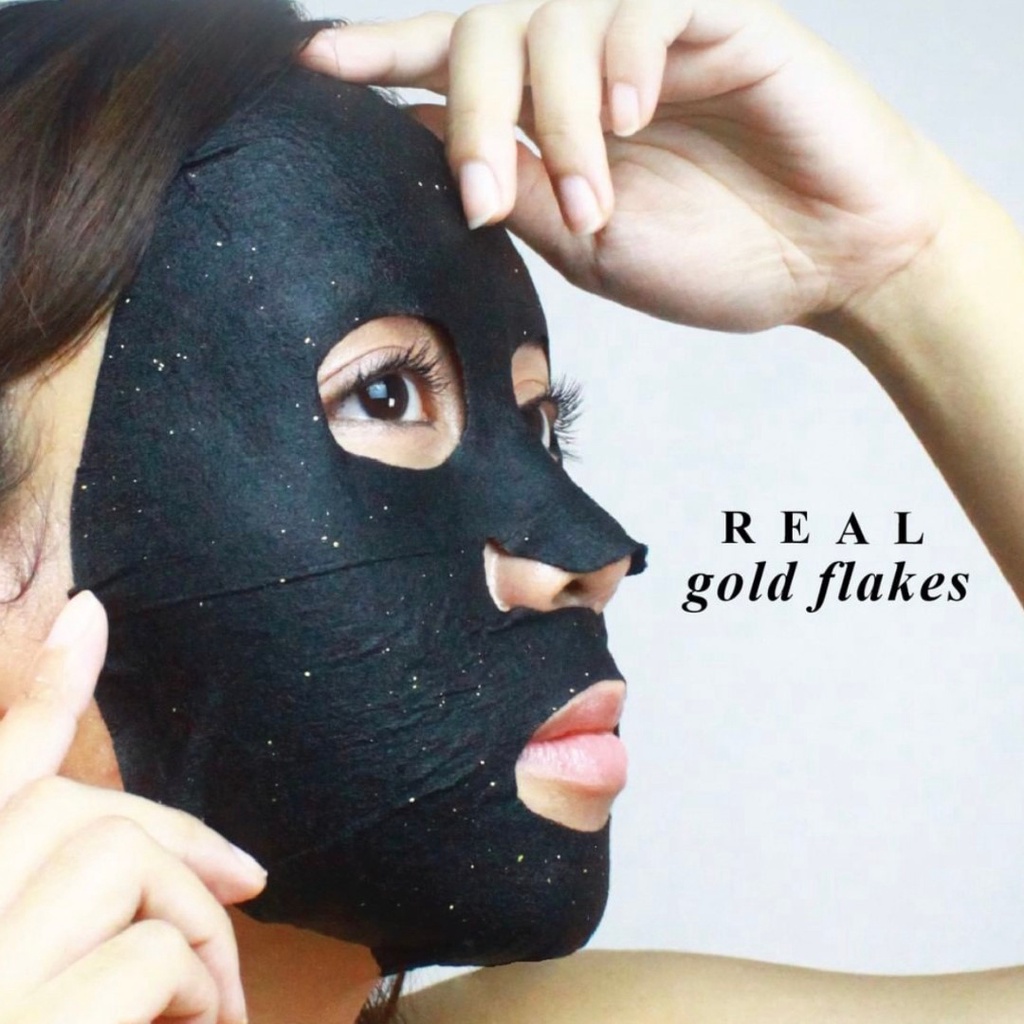 Mặt nạ vàng 24K than hoạt tính dưỡng ẩm, giúp da mềm mại và sáng mịn Timeless Truth Mask - Gold Flakes (5 miếngx30ml)